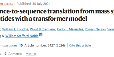 SOTA性能，华盛顿大学开发Transformer模型将质谱转化为肽序列，登Nature子刊
