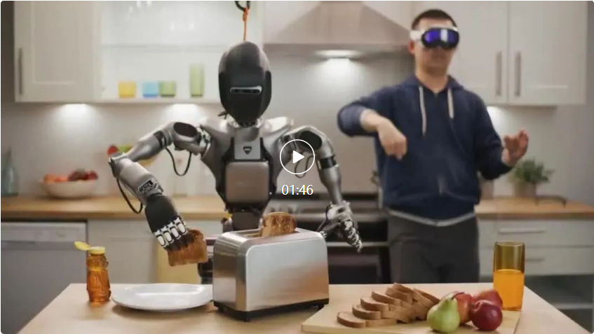 用苹果Vision Pro隔空操控机器人，英伟达：「人机合一」也不难嘛_用苹果Vision Pro隔空操控机器人，英伟达：「人机合一」也不难嘛_